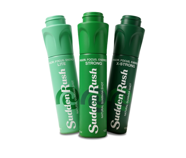 SuddenRush Mixed 6-Pack with Lite, Strong and X-Strong guaraná shots